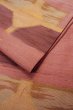 Photo11: O0606Z Vintage Japanese Kimono   Dark Red  NAGOYA OBI sash Geometrical pattern Silk. (Grade B) (11)