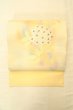 Photo2: O0607A Vintage Japanese Kimono   Ivory  NAGOYA OBI sash Flower Silk. (Grade B) (2)