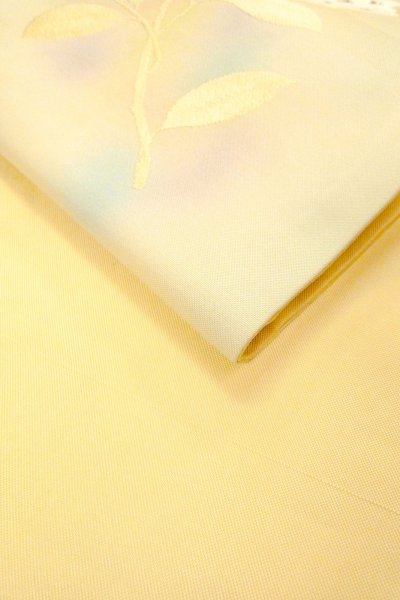 Photo11: O0607A Vintage Japanese Kimono   Ivory  NAGOYA OBI sash Flower Silk. (Grade B) (11)