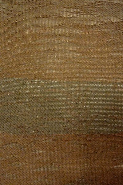 Photo5: O0607B Vintage Japanese Kimono  Dark Brown  FUKURO OBI sash Leaf Linen. (Grade C) (5)