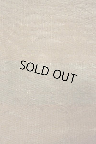 Photo5: O0607B Vintage Japanese Kimono  Dark Brown  FUKURO OBI sash Leaf Linen. (Grade C) (5)