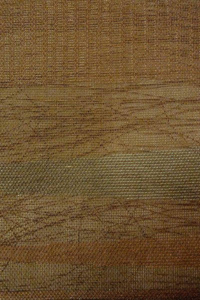 Photo6: O0607B Vintage Japanese Kimono  Dark Brown  FUKURO OBI sash Leaf Linen. (Grade C) (6)