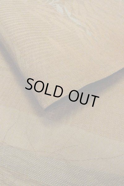 Photo11: O0607B Vintage Japanese Kimono  Dark Brown  FUKURO OBI sash Leaf Linen. (Grade C) (11)