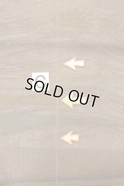 Photo14: O0607B Vintage Japanese Kimono  Dark Brown  FUKURO OBI sash Leaf Linen. (Grade C) (14)