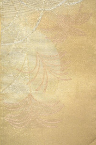 Photo3: O0607C Vintage Japanese Kimono  Shiny Ivory  FUKURO OBI sash  Silk. (Grade B) (3)