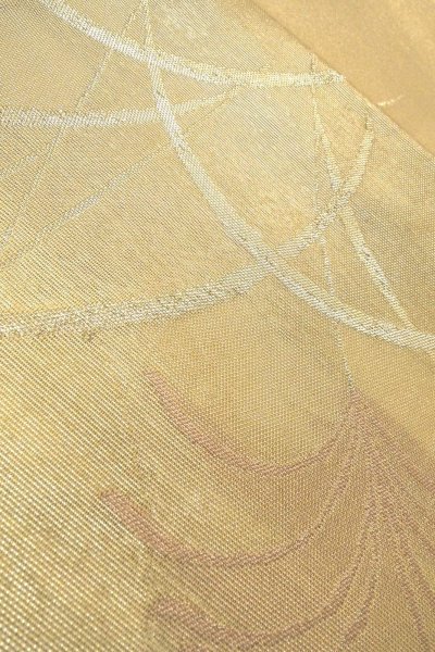 Photo8: O0607C Vintage Japanese Kimono  Shiny Ivory  FUKURO OBI sash  Silk. (Grade B) (8)