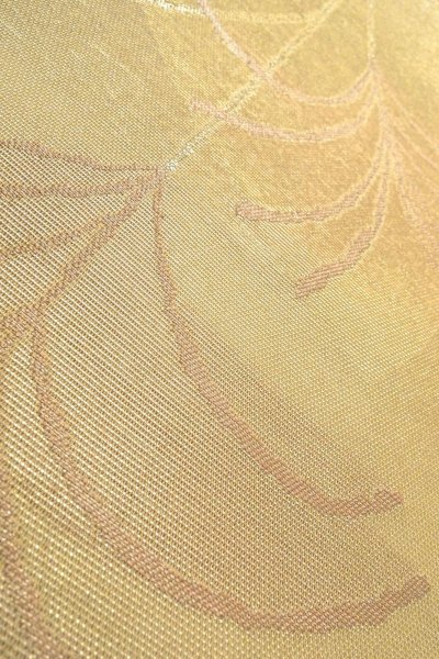 Photo9: O0607C Vintage Japanese Kimono  Shiny Ivory  FUKURO OBI sash  Silk. (Grade B) (9)