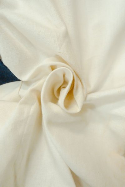 Photo11: O0624B Vintage Japanese kimono   Off White Men's Juban for men / Cotton. Landscape, Sleeves: silk, attached callor: synthetic  (Grade C) (11)