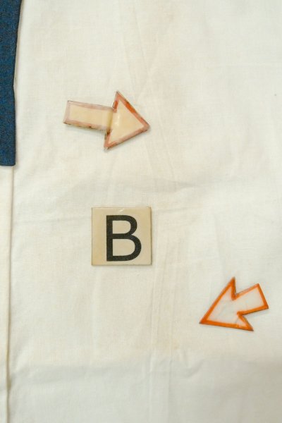 Photo14: O0624B Vintage Japanese kimono   Off White Men's Juban for men / Cotton. Landscape, Sleeves: silk, attached callor: synthetic  (Grade C) (14)