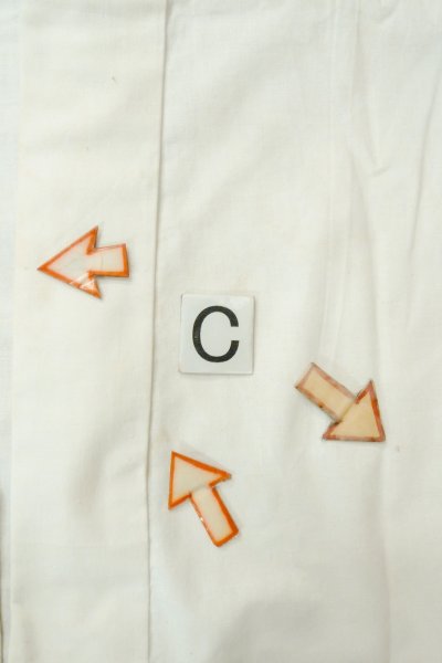 Photo15: O0624B Vintage Japanese kimono   Off White Men's Juban for men / Cotton. Landscape, Sleeves: silk, attached callor: synthetic  (Grade C) (15)