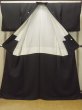 Photo2: Mint O0624D Vintage Japanese kimono   Black MONTSUKI crests for women / Synthetic.    (Grade A) (2)