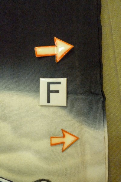 Photo25: O0624E Vintage Japanese kimono   Black TOMESODE formal for women / Silk. Cloud, Discolored all over.  (Grade C) (25)