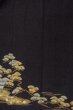 Photo5: O0624H Vintage Japanese kimono   Black TOMESODE formal for women / Synthetic. Flower,   (Grade D) (5)
