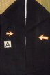Photo18: O0624H Vintage Japanese kimono   Black TOMESODE formal for women / Synthetic. Flower,   (Grade D) (18)
