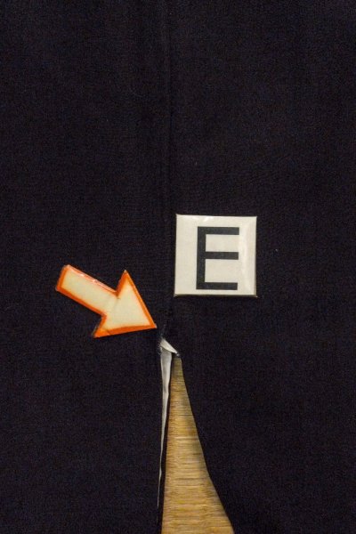 Photo22: O0624H Vintage Japanese kimono   Black TOMESODE formal for women / Synthetic. Flower,   (Grade D) (22)