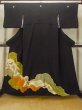 Photo1: O0624I Vintage Japanese kimono   Black TOMESODE formal for women / Silk. UME plum bloom,   (Grade B) (1)