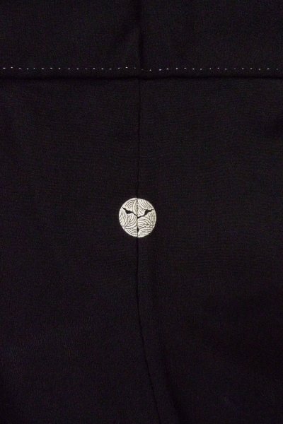 Photo4: O0624I Vintage Japanese kimono   Black TOMESODE formal for women / Silk. UME plum bloom,   (Grade B) (4)