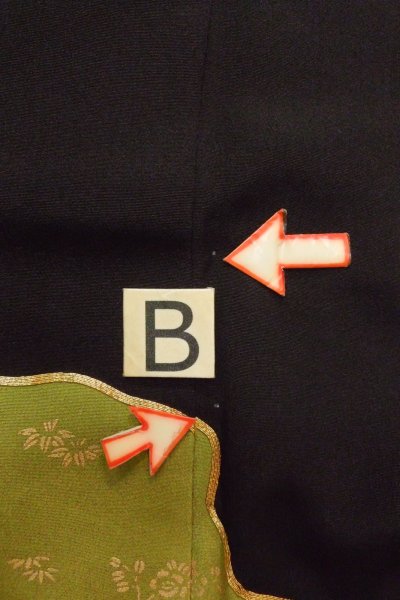 Photo19: O0624I Vintage Japanese kimono   Black TOMESODE formal for women / Silk. UME plum bloom,   (Grade B) (19)