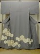 Photo1: O0624J Vintage Japanese kimono  Bluish Gray TOMESODE formal for women / Silk. Chinese flower,   (Grade B) (1)
