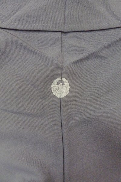 Photo4: O0624J Vintage Japanese kimono  Bluish Gray TOMESODE formal for women / Silk. Chinese flower,   (Grade B) (4)