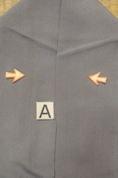 Photo21: O0624J Vintage Japanese kimono  Bluish Gray TOMESODE formal for women / Silk. Chinese flower,   (Grade B) (21)