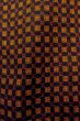 Photo4: O0624M Antique Japanese kimono  Dark Yellow TSUMUGI pongee for women / Silk. Plaid Checks,   (Grade B) (4)