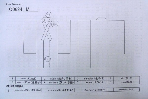 Photo11: O0624M Antique Japanese kimono  Dark Yellow TSUMUGI pongee for women / Silk. Plaid Checks,   (Grade B) (11)