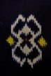 Photo6: O0624N Antique Japanese kimono   Black ORI woven for women / Silk. Geometrical pattern,   (Grade B) (6)