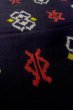 Photo10: O0624N Antique Japanese kimono   Black ORI woven for women / Silk. Geometrical pattern,   (Grade B) (10)