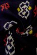 Photo11: O0624N Antique Japanese kimono   Black ORI woven for women / Silk. Geometrical pattern,   (Grade B) (11)