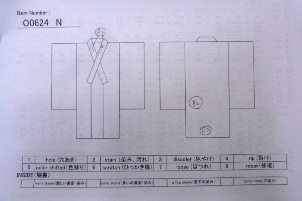 Photo13: O0624N Antique Japanese kimono   Black ORI woven for women / Silk. Geometrical pattern,   (Grade B) (13)