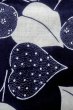 Photo7: O0624O Vintage Japanese kimono   Indigo Blue YUKATA summer(made in Japan) for women / Cotton/hemp Flower,   (Grade C) (7)