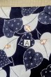 Photo14: O0624O Vintage Japanese kimono   Indigo Blue YUKATA summer(made in Japan) for women / Cotton/hemp Flower,   (Grade C) (14)