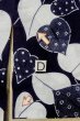 Photo17: O0624O Vintage Japanese kimono   Indigo Blue YUKATA summer(made in Japan) for women / Cotton/hemp Flower,   (Grade C) (17)
