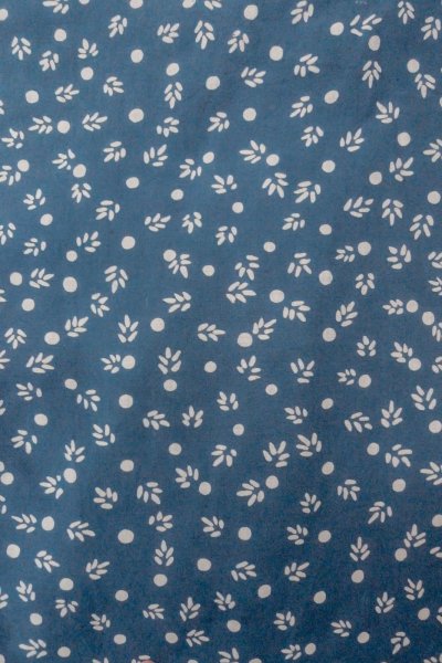 Photo3: O0624P Vintage Japanese kimono  Grayish  Blue  YUKATA summer(made in Japan) for women /  Cotton.  Leaf,   (Grade C) (3)