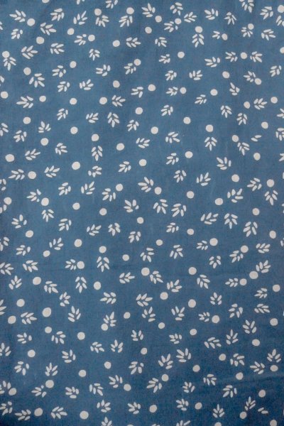 Photo4: O0624P Vintage Japanese kimono  Grayish  Blue  YUKATA summer(made in Japan) for women /  Cotton.  Leaf,   (Grade C) (4)