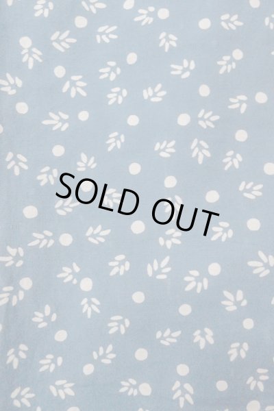Photo1: O0624P Vintage Japanese kimono  Grayish  Blue  YUKATA summer(made in Japan) for women /  Cotton.  Leaf,   (Grade C) (1)