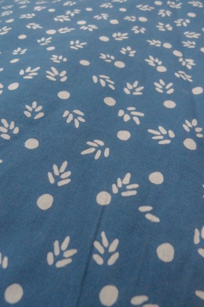 Photo8: O0624P Vintage Japanese kimono  Grayish  Blue  YUKATA summer(made in Japan) for women /  Cotton.  Leaf,   (Grade C) (8)