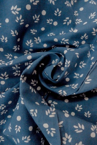 Photo12: O0624P Vintage Japanese kimono  Grayish  Blue  YUKATA summer(made in Japan) for women /  Cotton.  Leaf,   (Grade C) (12)