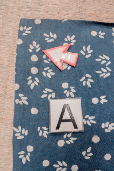 Photo14: O0624P Vintage Japanese kimono  Grayish  Blue  YUKATA summer(made in Japan) for women /  Cotton.  Leaf,   (Grade C) (14)