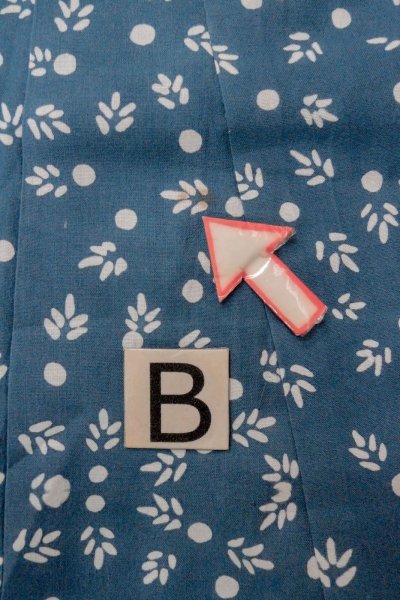 Photo15: O0624P Vintage Japanese kimono  Grayish  Blue  YUKATA summer(made in Japan) for women /  Cotton.  Leaf,   (Grade C) (15)