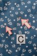 Photo16: O0624P Vintage Japanese kimono  Grayish  Blue  YUKATA summer(made in Japan) for women /  Cotton.  Leaf,   (Grade C) (16)
