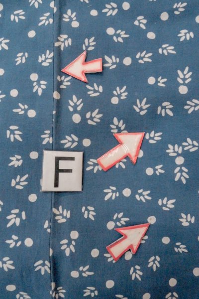 Photo19: O0624P Vintage Japanese kimono  Grayish  Blue  YUKATA summer(made in Japan) for women /  Cotton.  Leaf,   (Grade C) (19)