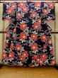 Photo1: O0624Q Vintage Japanese kimono    Indigo Blue  Pour Dyed Yukata for women /  Cotton.  Flower,   (Grade D) (1)