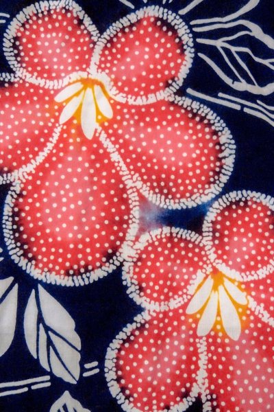 Photo6: O0624Q Vintage Japanese kimono    Indigo Blue  Pour Dyed Yukata for women /  Cotton.  Flower,   (Grade D) (6)