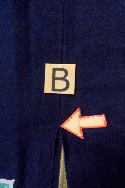 Photo15: O0624R Vintage Japanese kimono    Indigo Blue  Pour Dyed Yukata for women /  Cotton.  Flower,   (Grade D) (15)