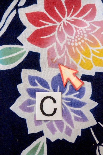 Photo16: O0624R Vintage Japanese kimono    Indigo Blue  Pour Dyed Yukata for women /  Cotton.  Flower,   (Grade D) (16)