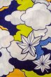 Photo3: O0624S Vintage Japanese kimono    Indigo Blue  YUKATA summer(made in Japan) for women /  Cotton.  MOMIJI maple leaf,   (Grade C) (3)