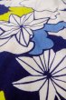 Photo9: O0624S Vintage Japanese kimono    Indigo Blue  YUKATA summer(made in Japan) for women /  Cotton.  MOMIJI maple leaf,   (Grade C) (9)