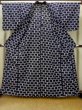 Photo2: O0624T Vintage Japanese kimono    Indigo Blue  YUKATA summer(made in Japan) for women /  Cotton.  Line,   (Grade B) (2)